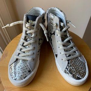 Steve Madden Qualify Gold Snake Embossed High Top Sneaker